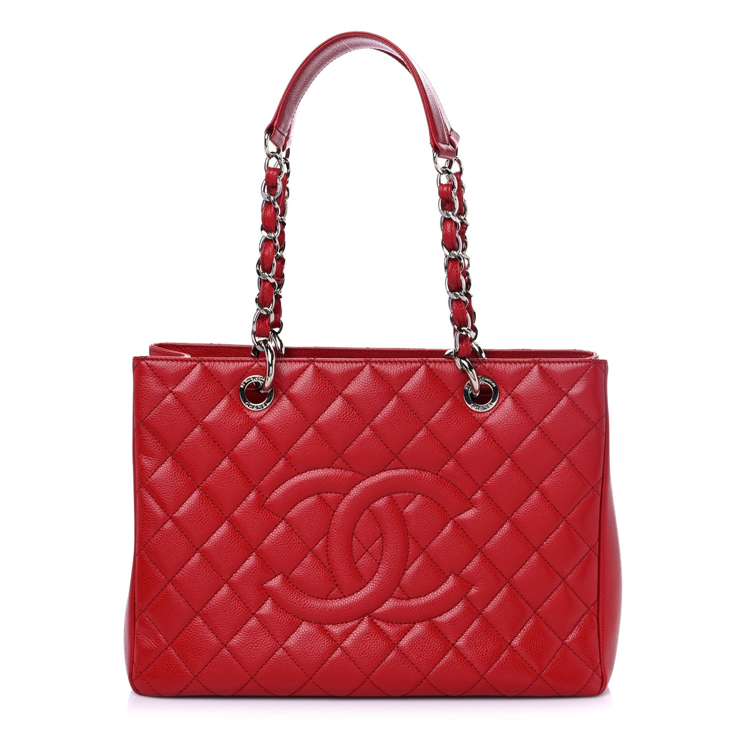 Caviar Quilted Grand Shopping Tote GST Red