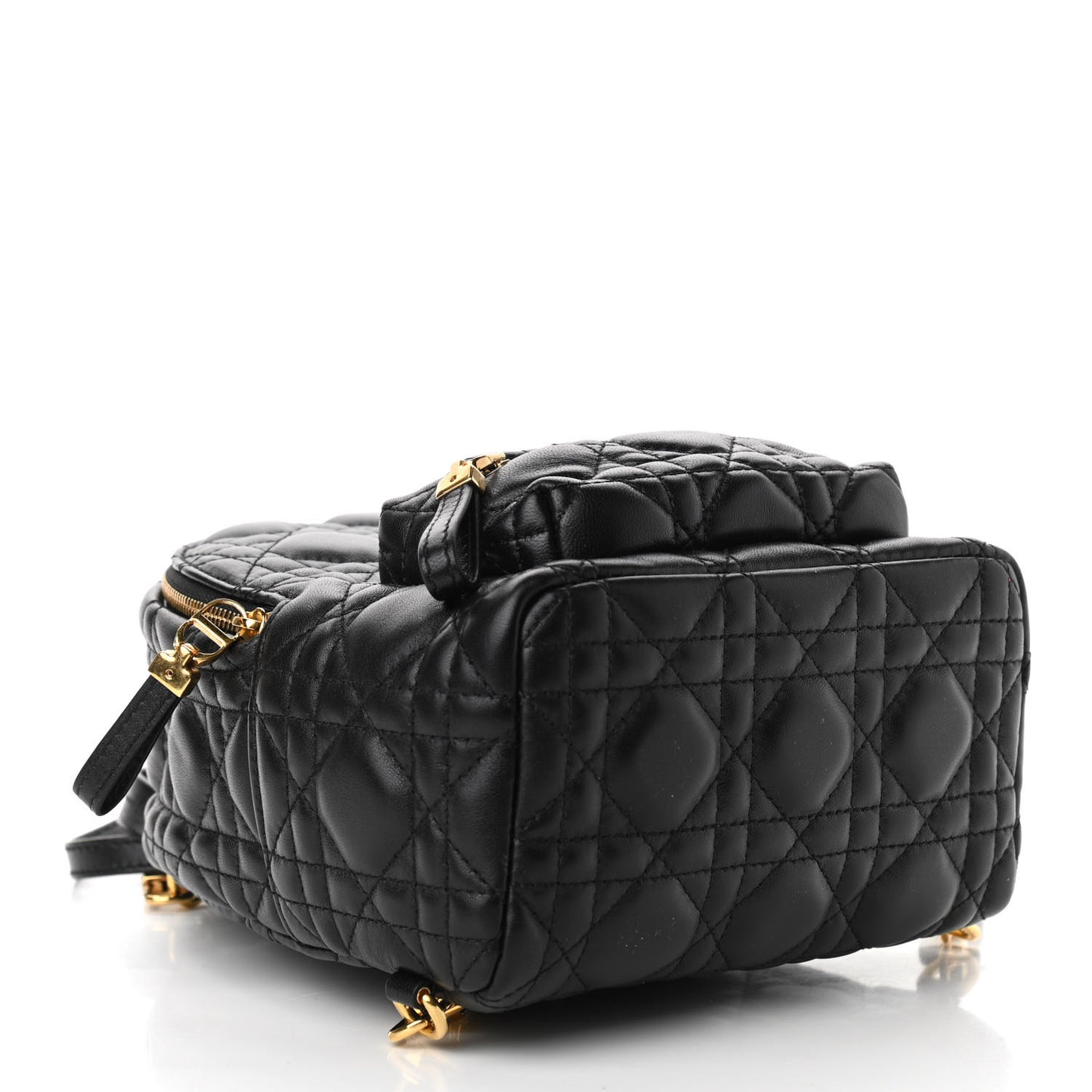 Lambskin Cannage Mini Backpack Black