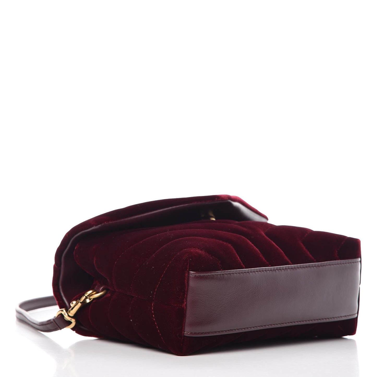 Velvet Y Quilted Monogram Toy Loulou Crossbody Bag French Burgundy