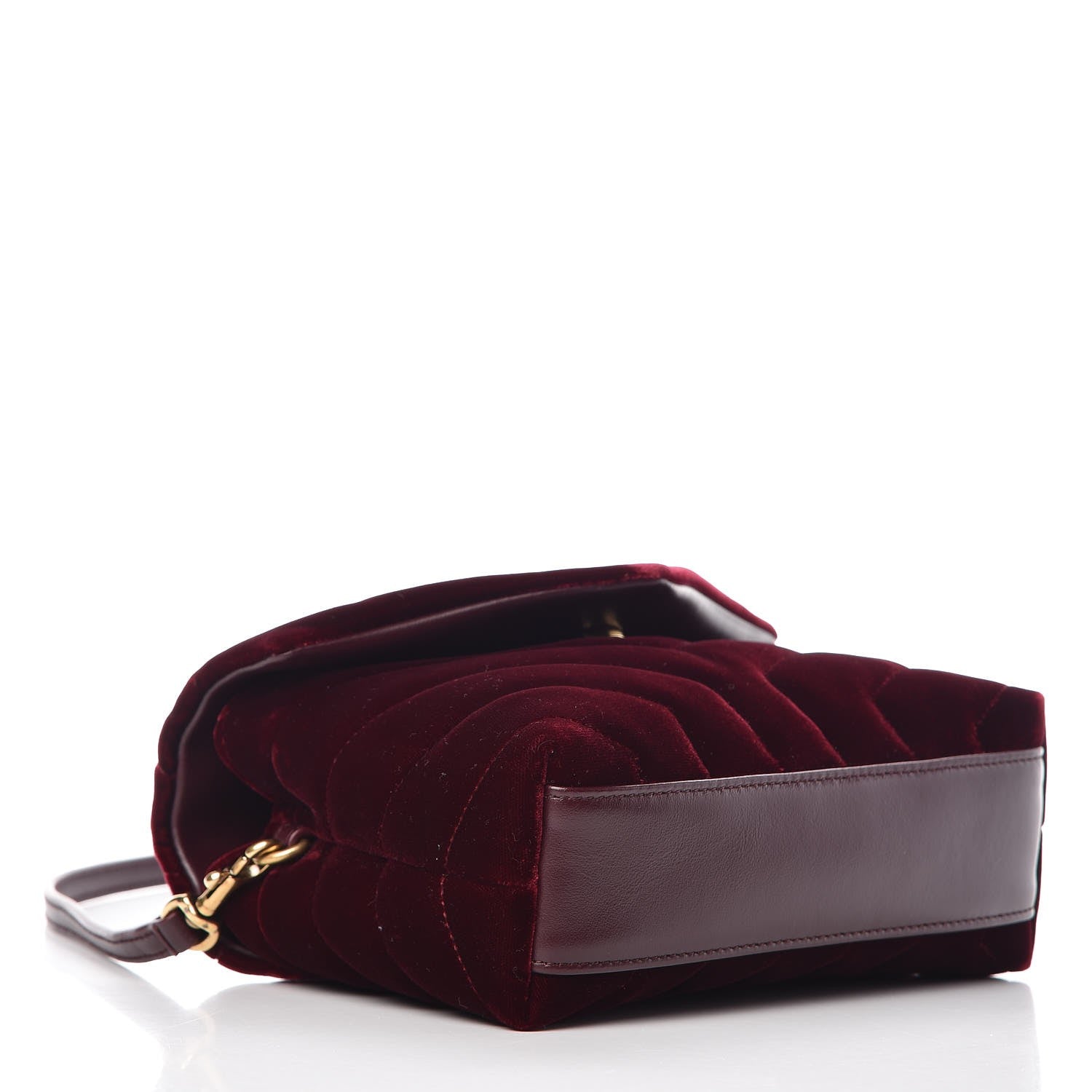 Saint Laurent Velvet Y Quilted Monogram Toy Loulou Crossbody Bag French Burgundy 3 of 8