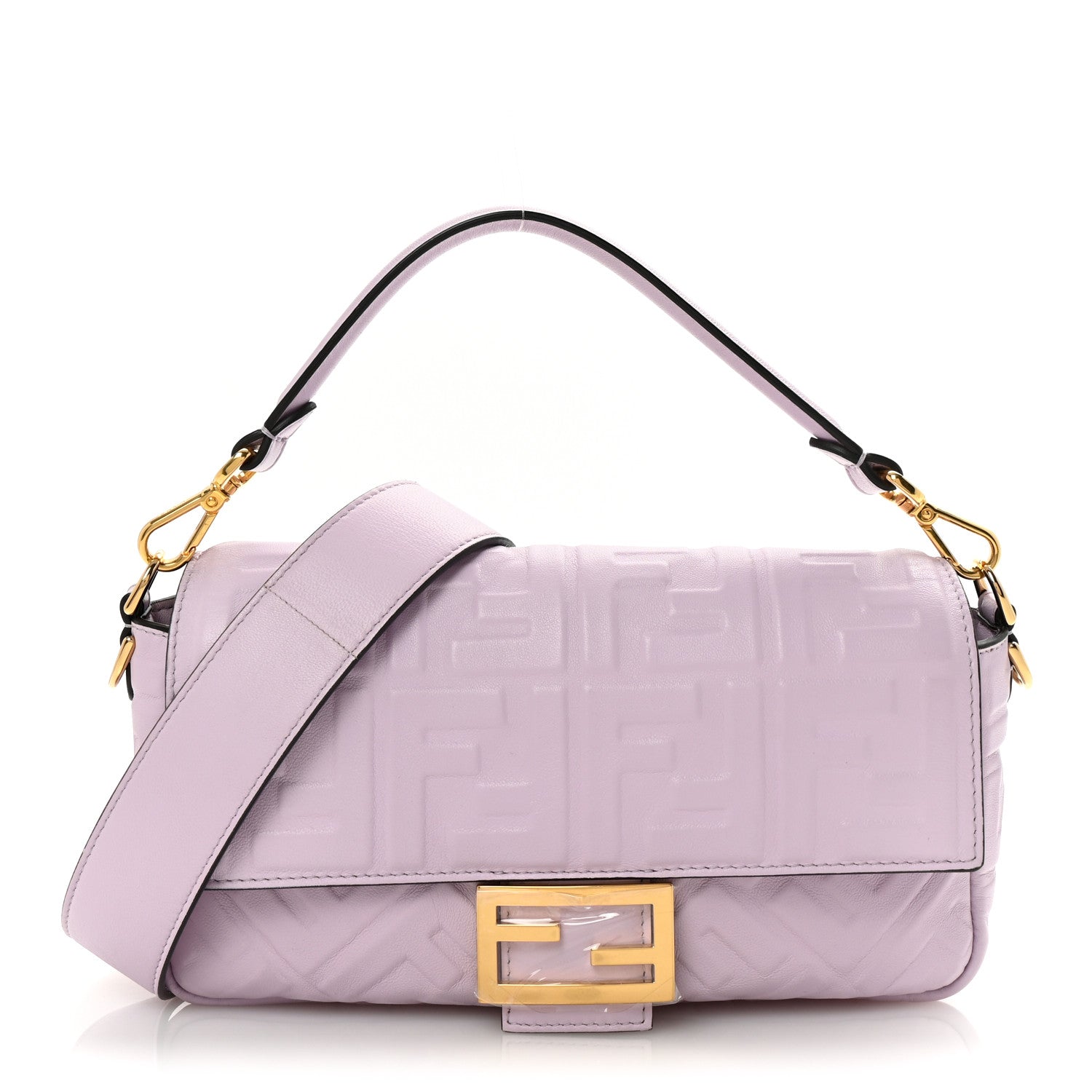 Fendi Nappa FF 1974 Embossed Baguette Anemone 1 of 9