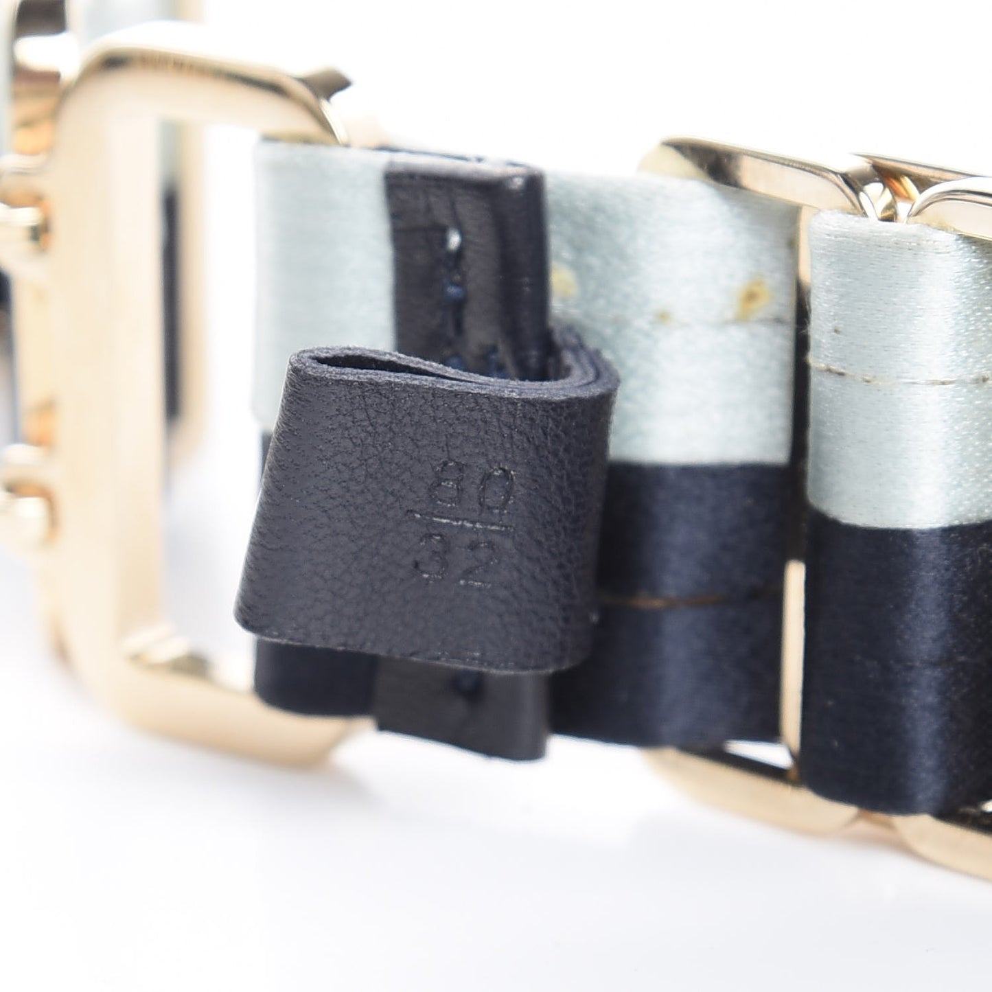 Satin Chain Belt 80 32 Navy Light Blue