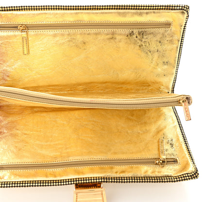 Chanel Metallic Lambskin Perforated CC Clutch Gold 5 of 10