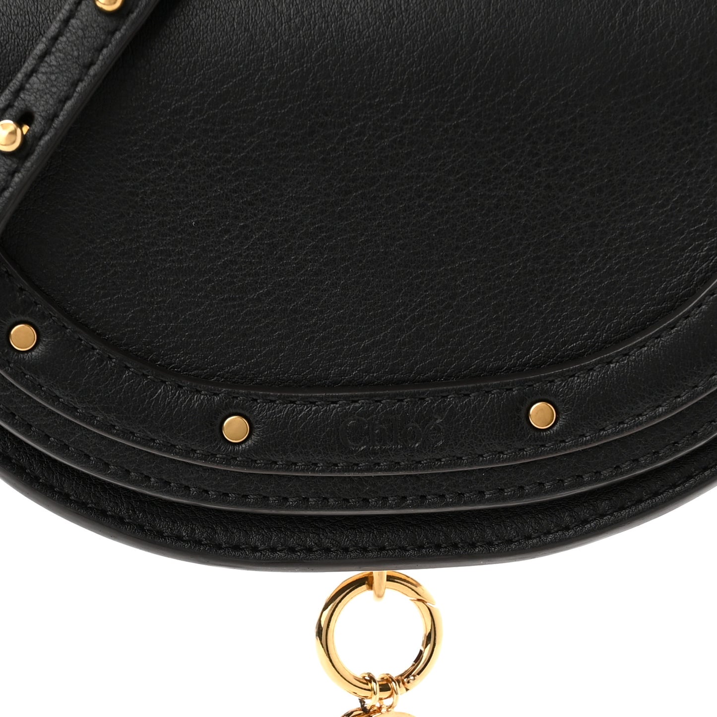 Calfskin Small Nile Bracelet Minaudiere Bag Black