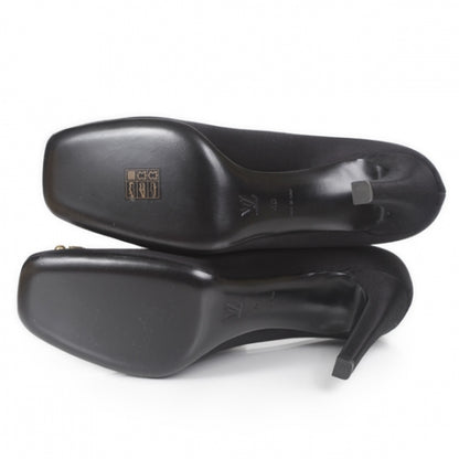 Louis Vuitton Satin Swarovski Crystal Heels 40 Black 4 of 10