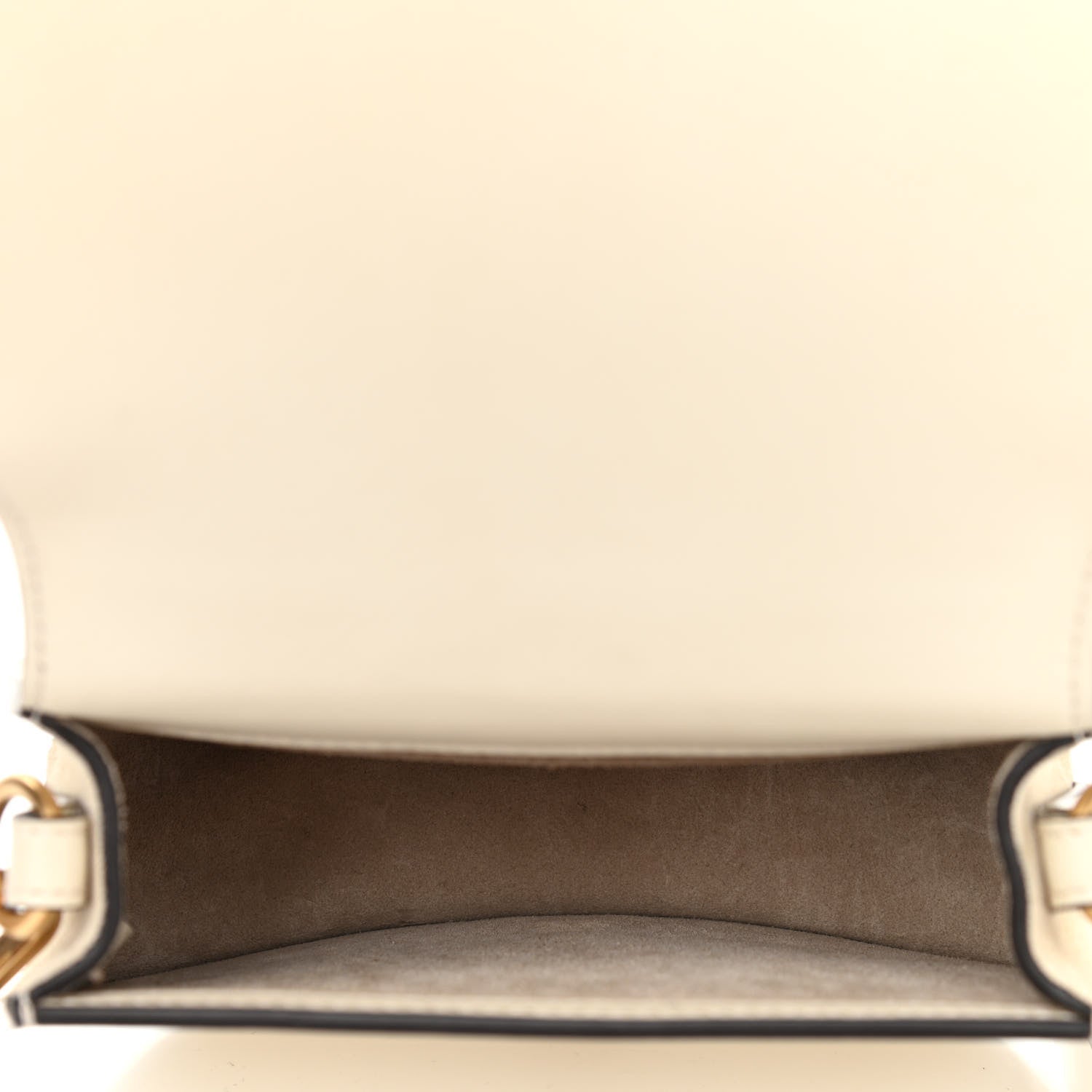 Chloe Calfskin Suede Small Nile Bracelet Bag Off White 5 of 9