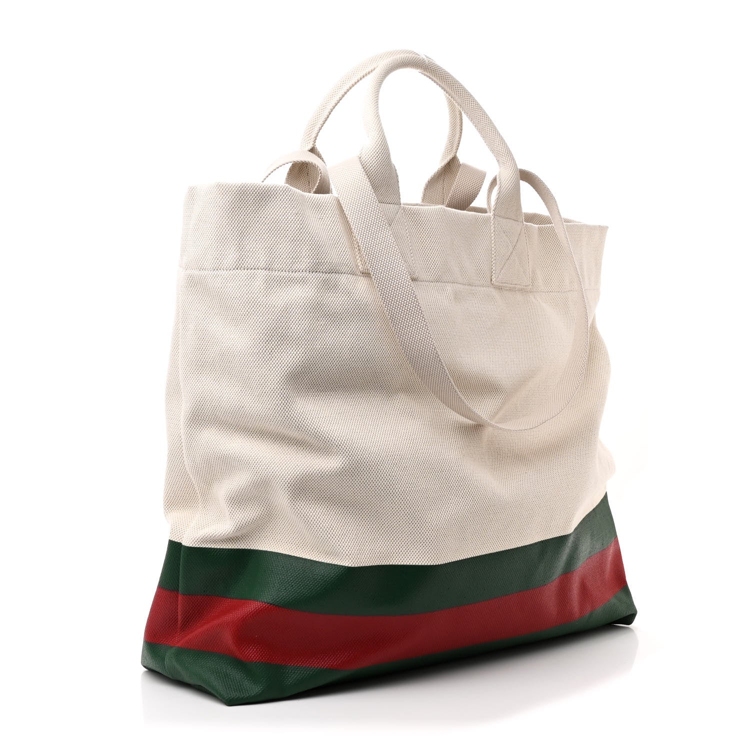 Gucci Canvas Logo Embossed Ophidia Tote Beige 3 of 10