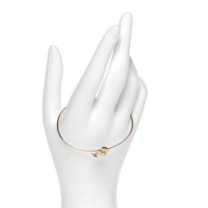 Mikimoto 18K Yellow Gold Akoya Pearl Ribbon Cuff Bracelet 2 of 4