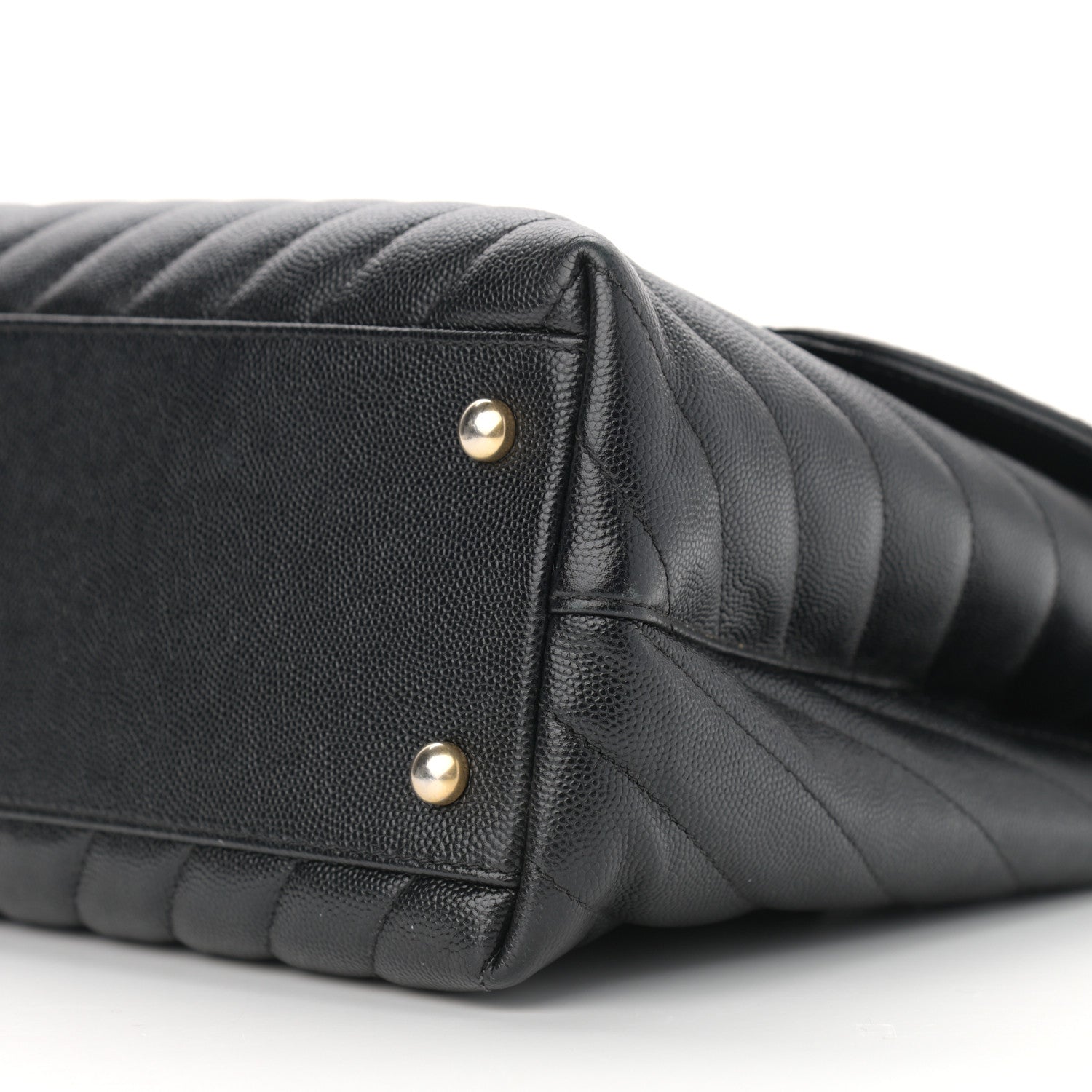 Chanel Caviar Chevron Quilted Medium Coco Handle Flap Black 10 of 11