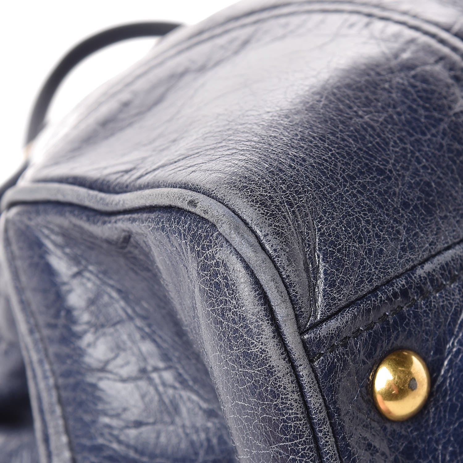 Miu Miu Vitello Shine Top Handle Satchel Bleuette 12 of 15