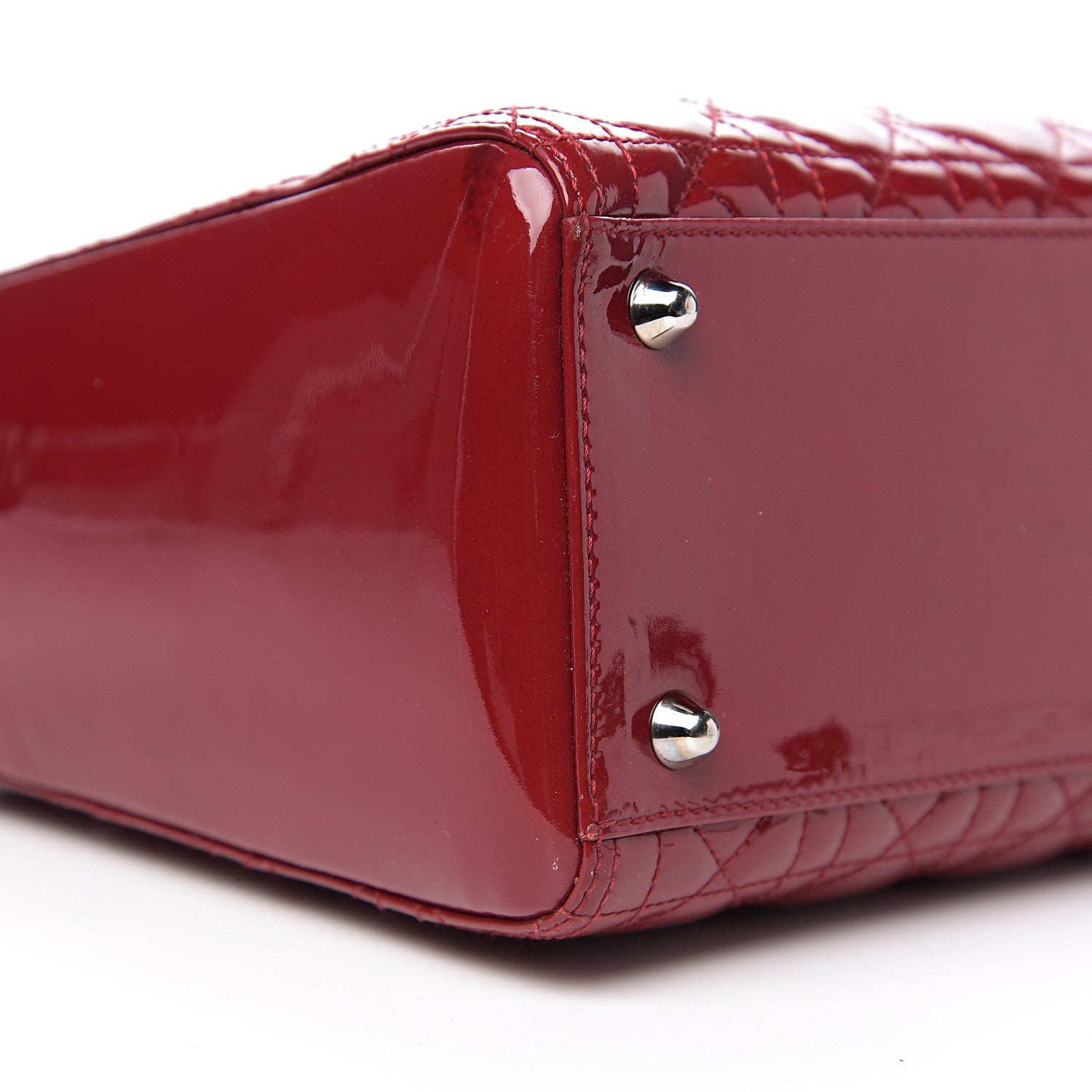 Christian Dior Patent Cannage Large Lady Dior Red 7 of 9
