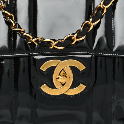 Chanel Patent Vertical Quilted Jumbo Single Flap Black 8 of 13