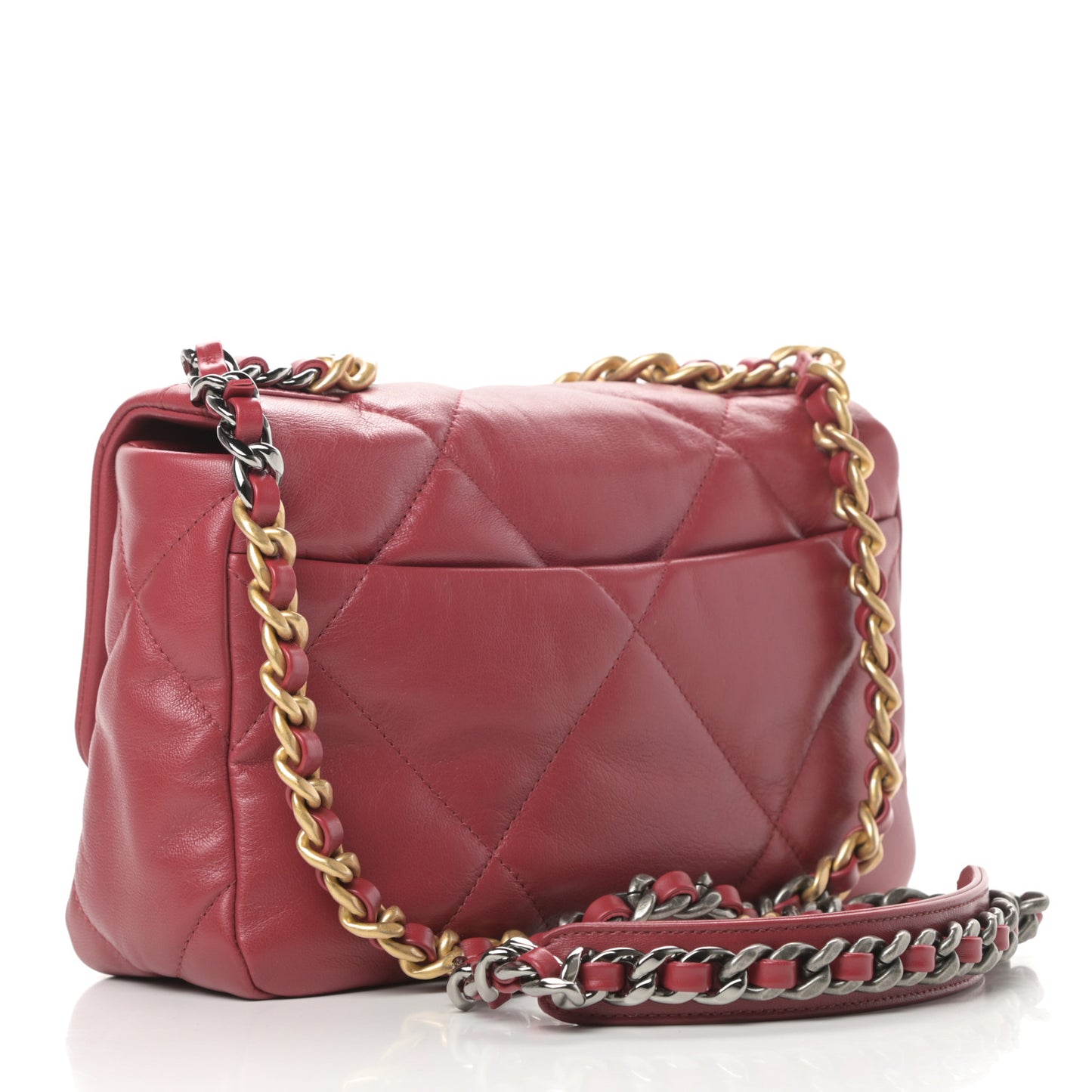 Goatskin Quilted Medium Chanel 19 Flap Red