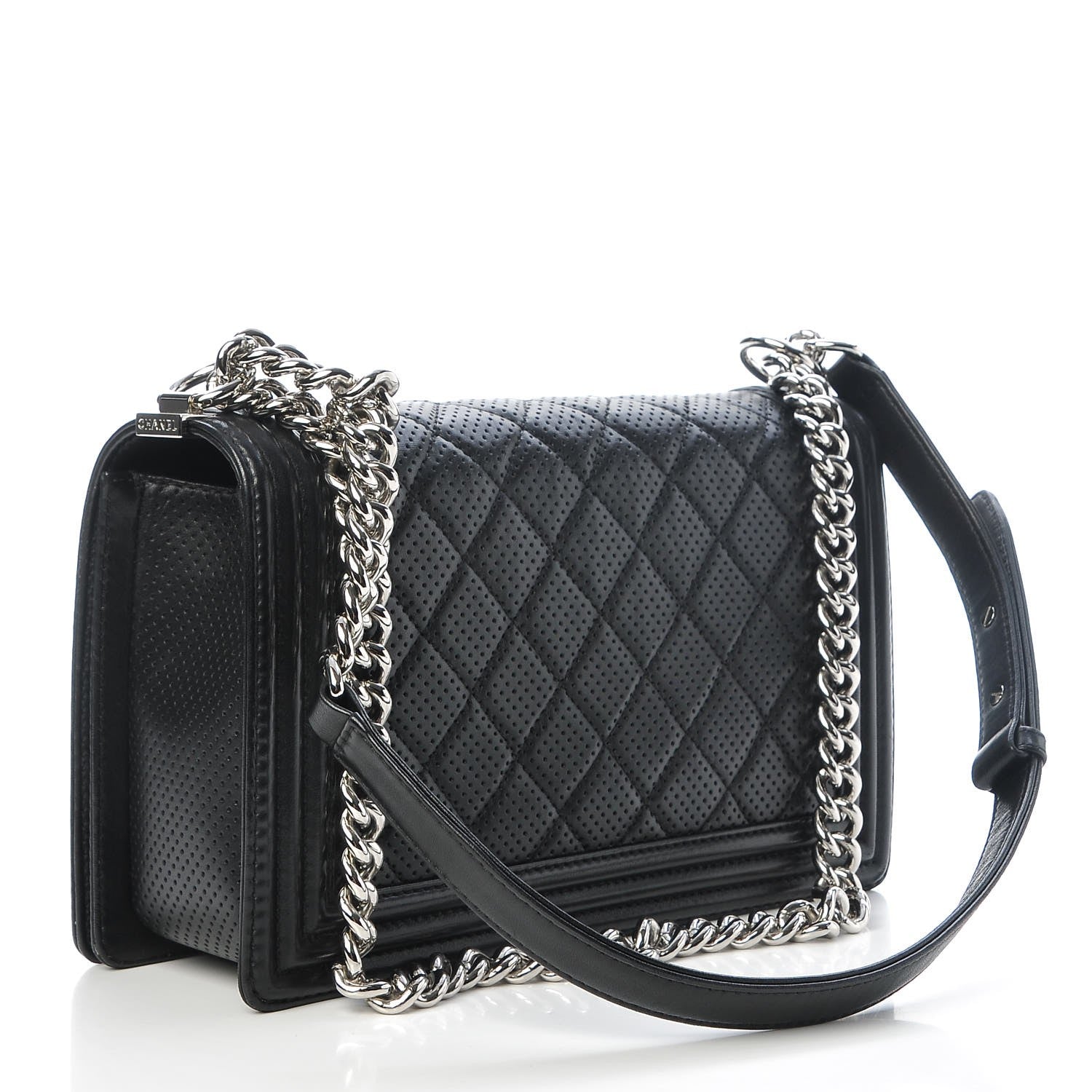 Chanel Perforated Lambskin Quilted New Medium Boy Flap Black 3 of 8
