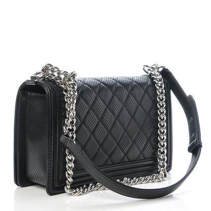 Chanel Perforated Lambskin Quilted New Medium Boy Flap Black 3 of 8