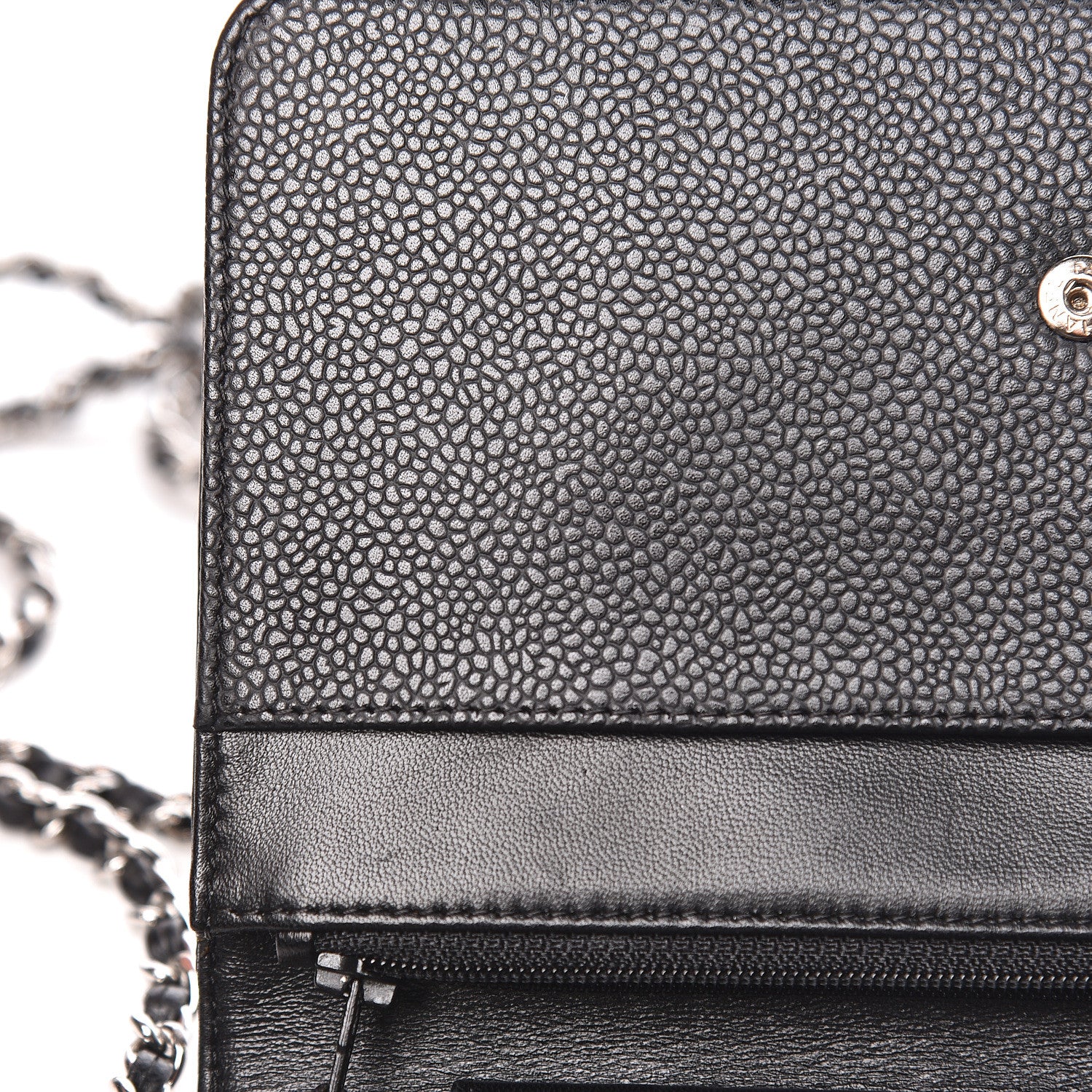 Chanel Caviar Timeless CC Wallet On Chain WOC Black 10 of 14