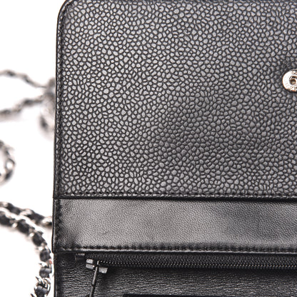 Chanel Caviar Timeless CC Wallet On Chain WOC Black 10 of 14