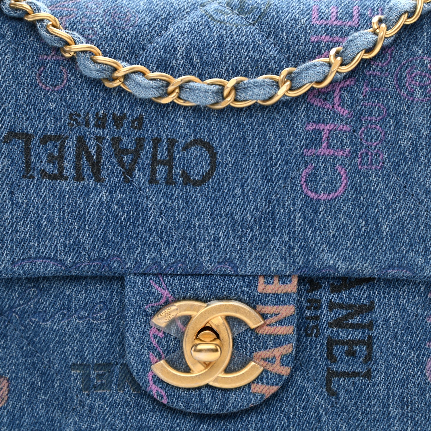 Chanel Denim Quilted Mini Denim Mood Rectangular Flap Blue Multicolor 8 of 8