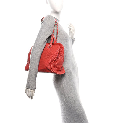 Chanel Calfskin Perforated Up In The Air Tote Red 2 of 12