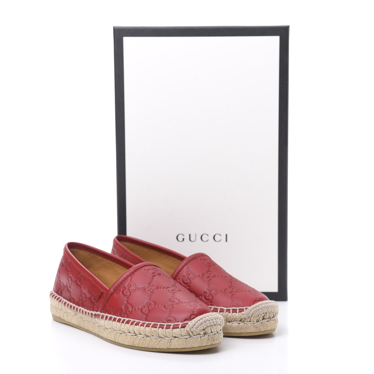 Guccissima Signature Espadrilles 35 Hibiscus Red