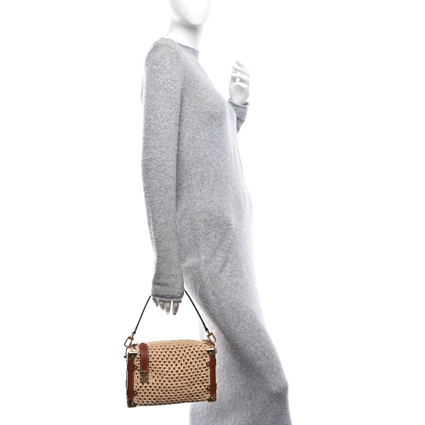 Raffia Side Trunk MM Natural Brown
