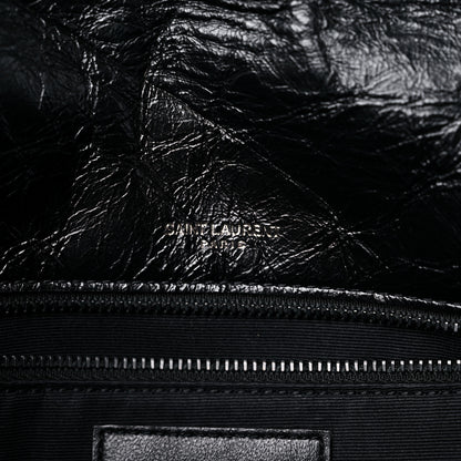 Saint Laurent Crinkled Calfskin Matelasse Monogram Medium Niki Chain Satchel Black 6 of 11