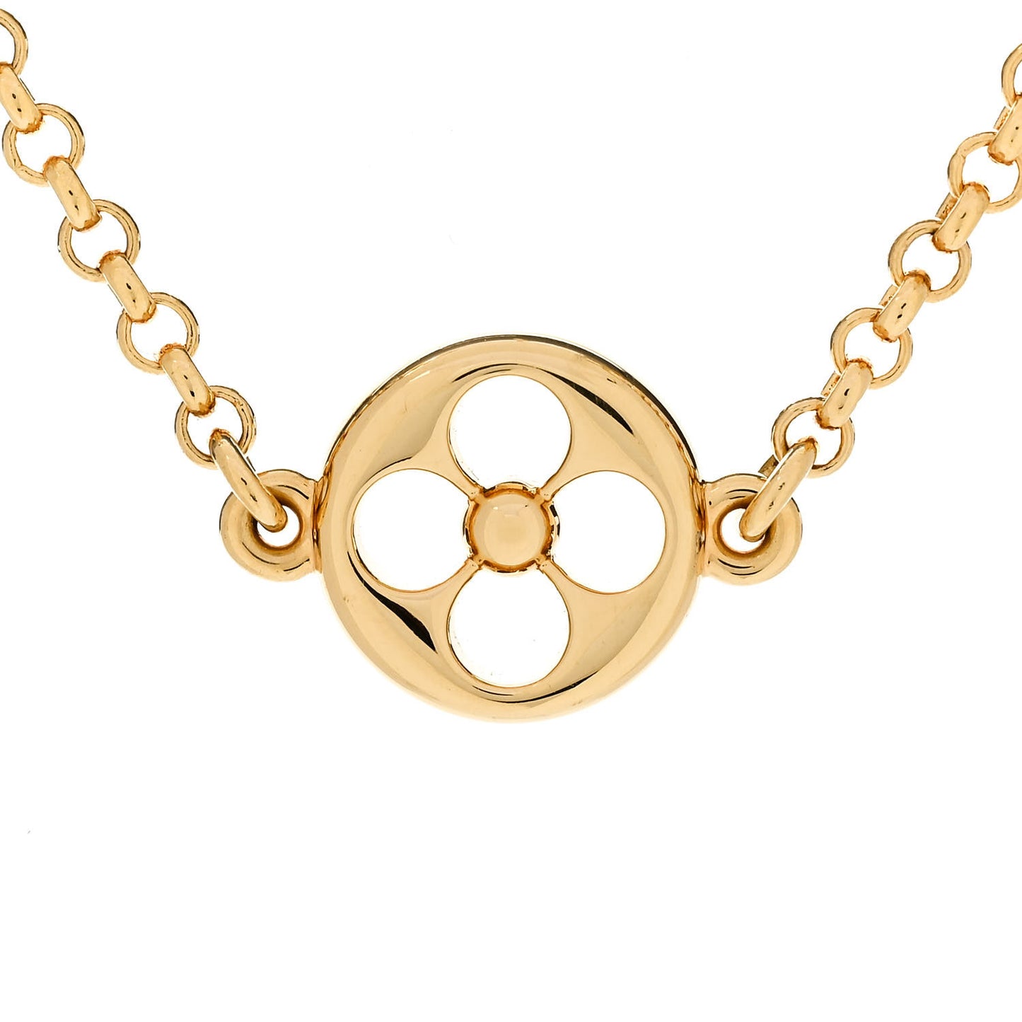 Monogram Flower Necklace Gold