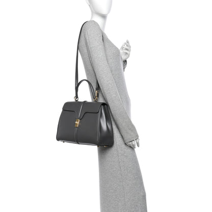 Celine Satinated Calfskin Medium 16 Top Handle Bag Medium Grey 2 of 10
