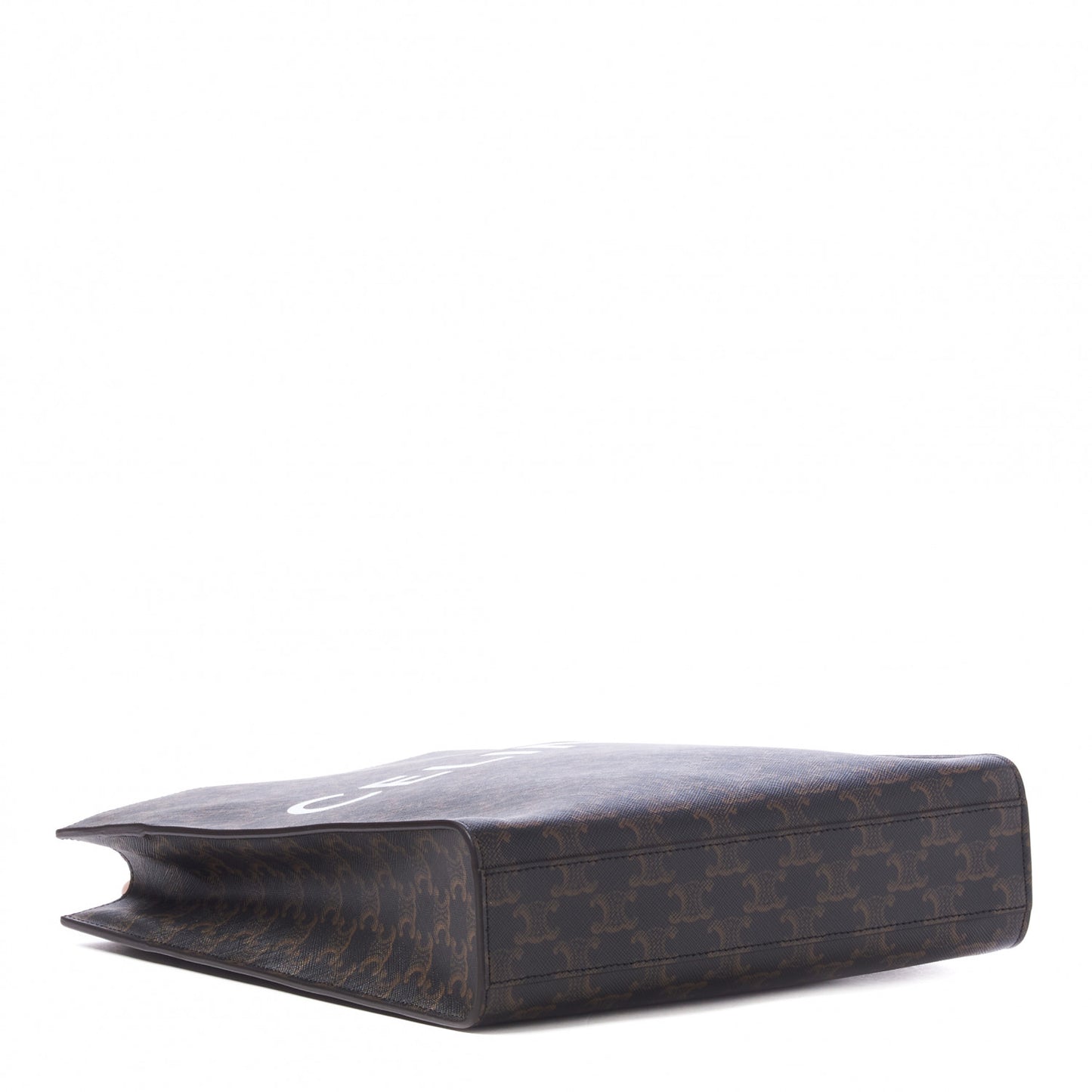 Triomphe Canvas Calfskin Small Vertical Cabas Tan