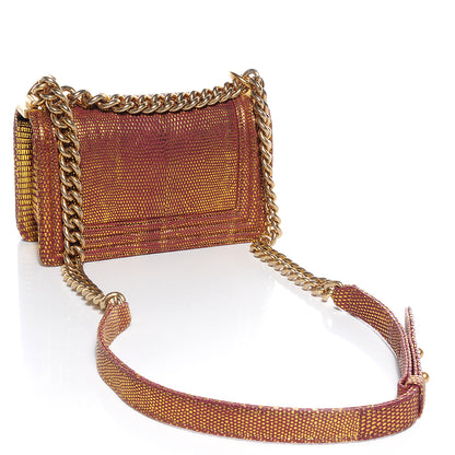 Chanel Metallic Lizard Small Boy Flap Gold 3 of 7