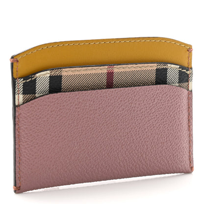 Burberry Soft Grain Calfskin Haymarket Check Izzy Card Case Dusty Pink 3 of 9