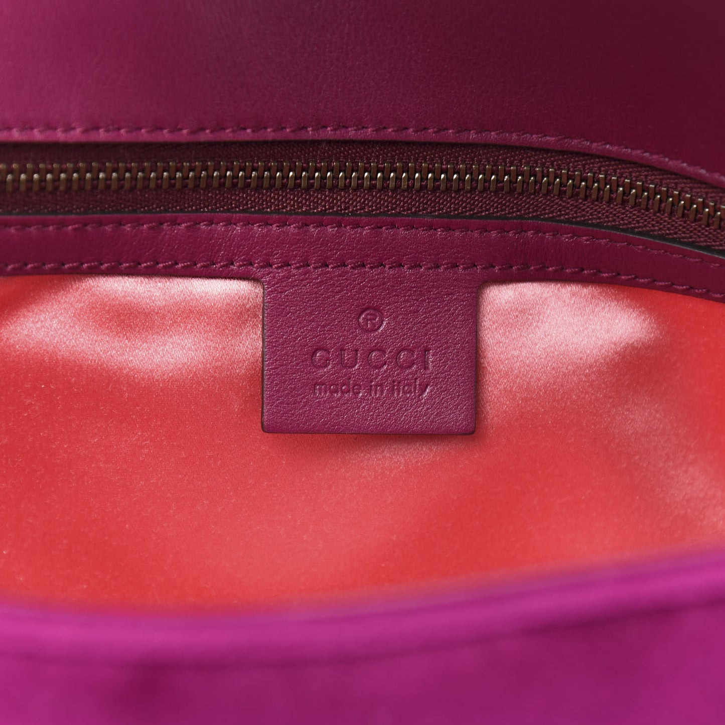 Velvet Matelasse Small GG Marmont Shoulder Bag Fuchsia Violet Cyclamen