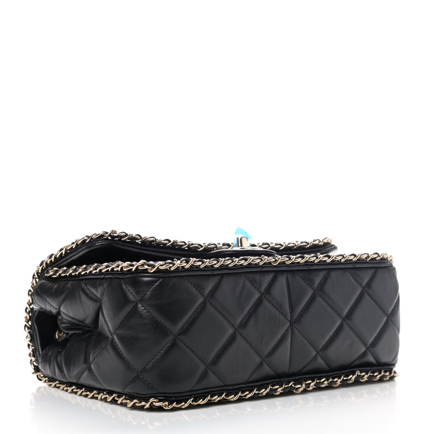 Chanel Crumpled Calfskin Medium Chain All Over Flap Black 3 of 4