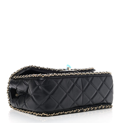 Chanel Crumpled Calfskin Medium Chain All Over Flap Black 3 of 4
