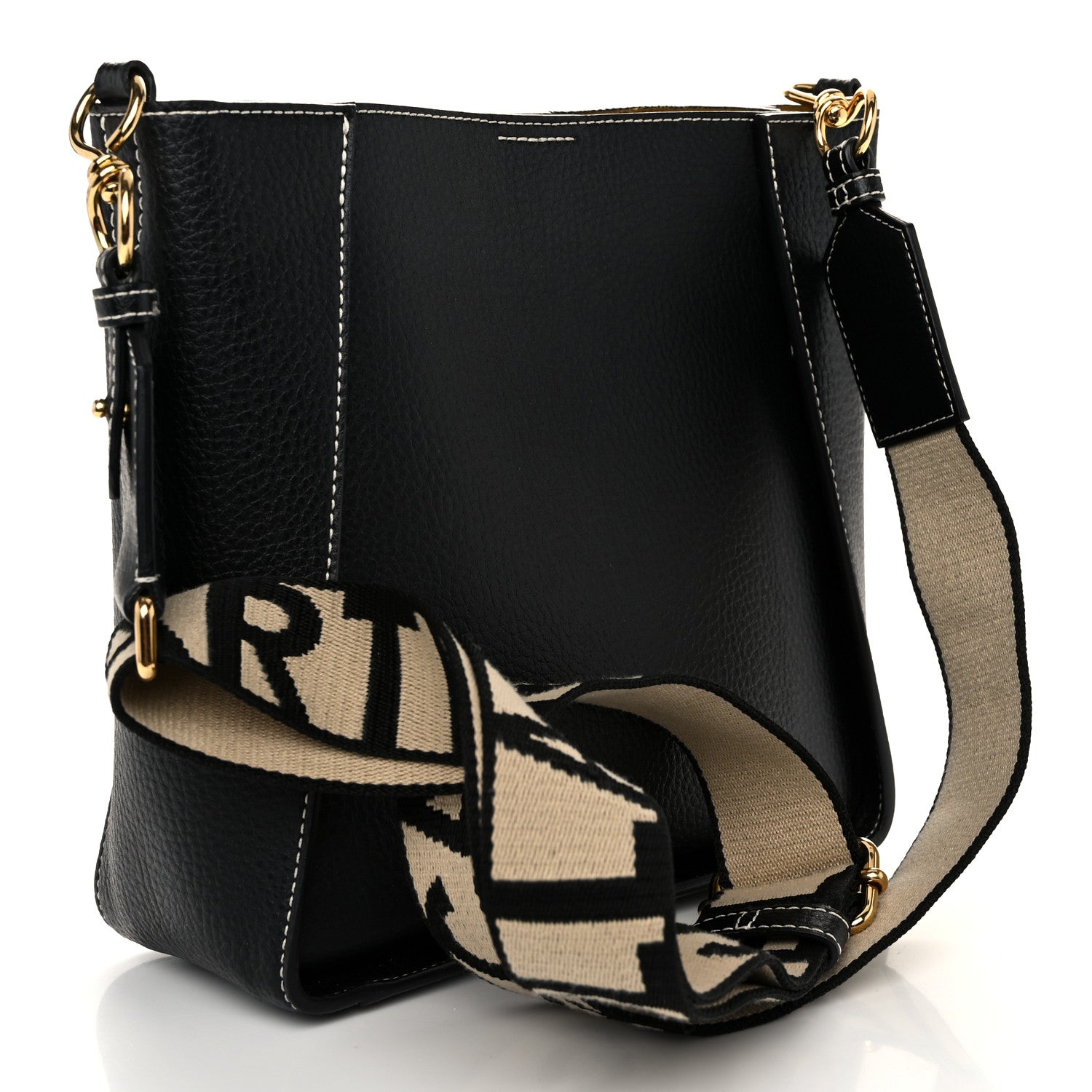 Stella McCartney Grainy Alter Mat Perforated Logo Mini Crossbody Black 3 of 9