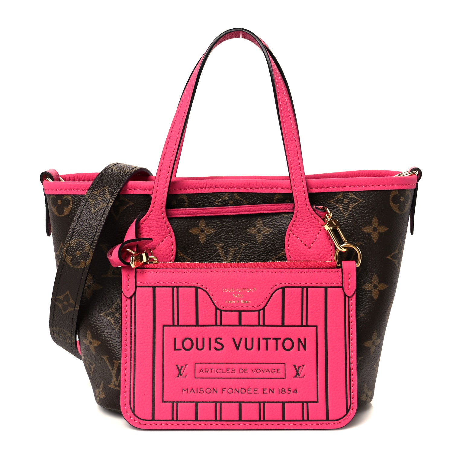 Louis Vuitton Monogram Neverfull Inside Out Bandouliere BB Rose Pondichery 1 of 10