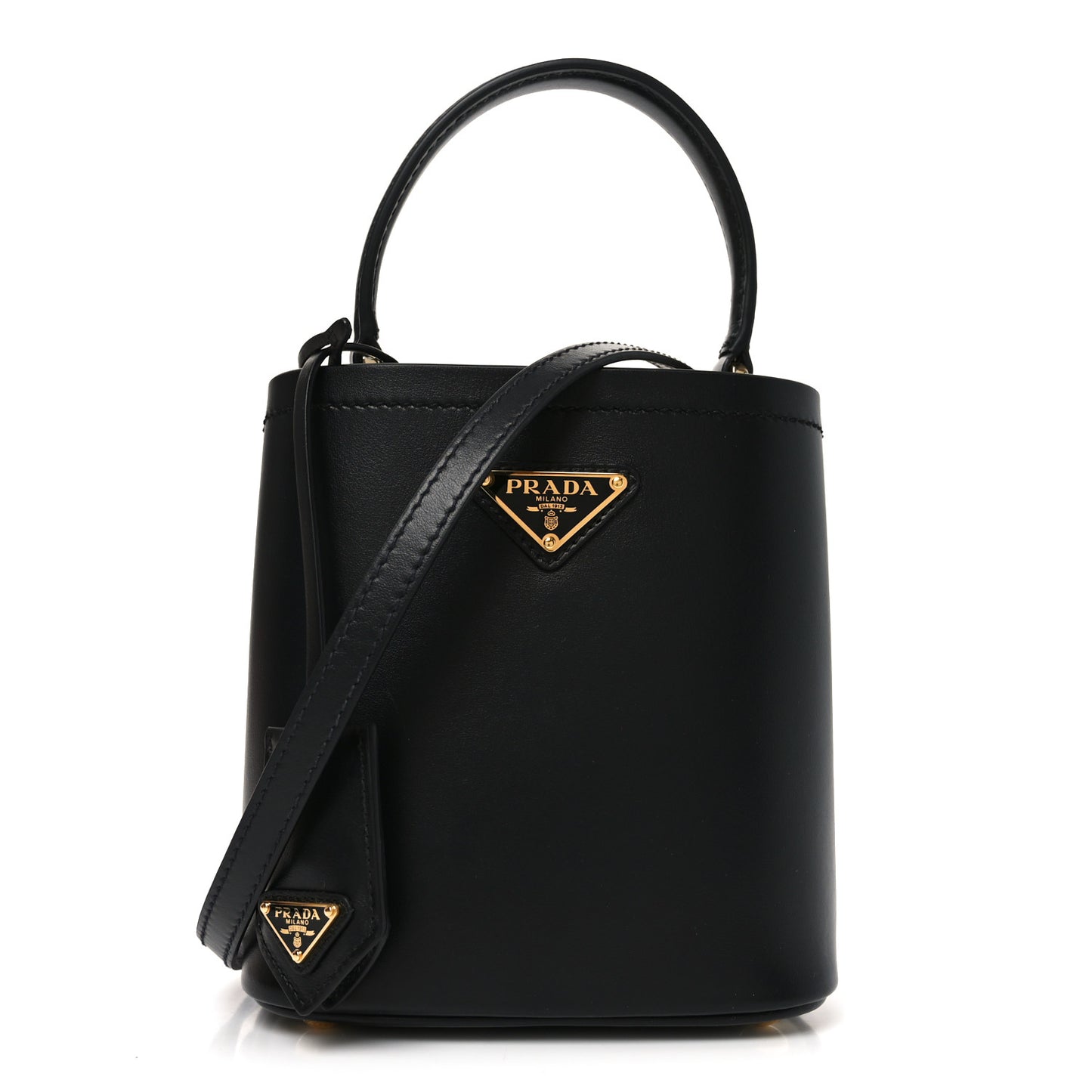 Soft Calfskin Small Panier Bucket Bag Black