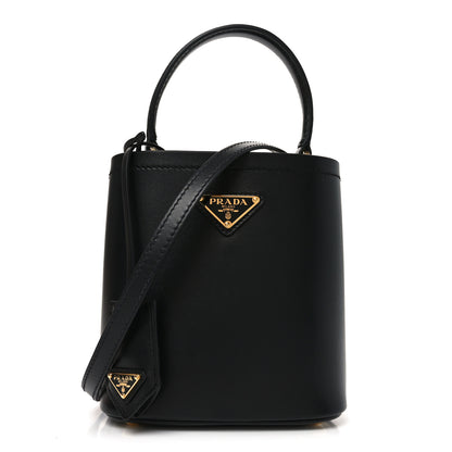Prada Soft Calfskin Small Panier Bucket Bag Black 1 of 9
