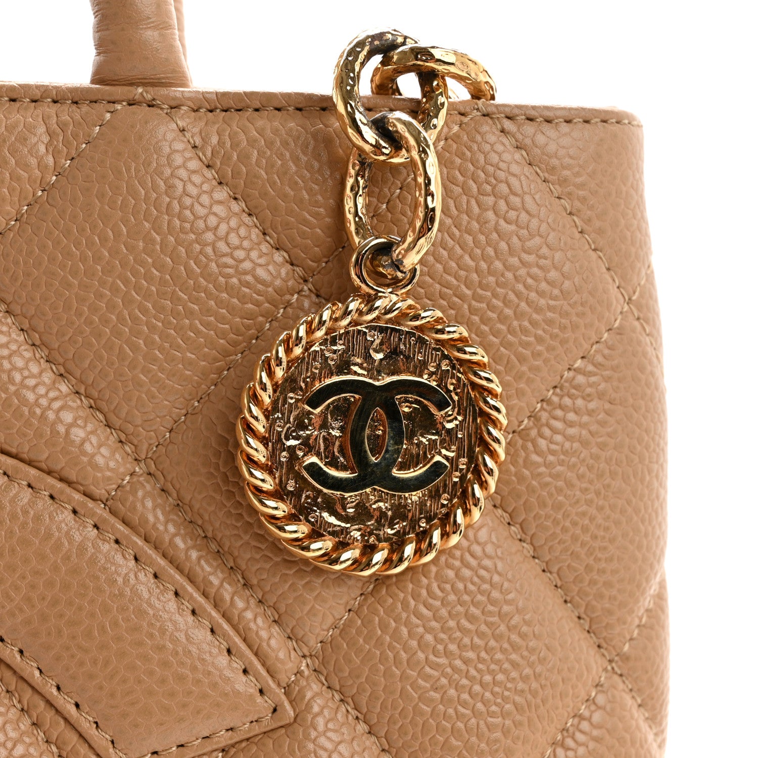 Chanel Caviar Quilted Medallion Tote Beige 12 of 15