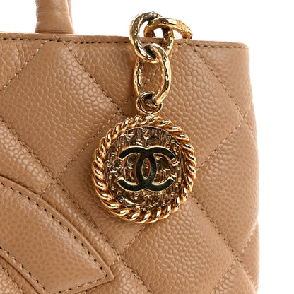Chanel Caviar Quilted Medallion Tote Beige 12 of 15