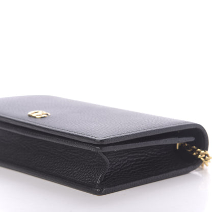 Gucci Calfskin Mini GG Marmont Chain Wallet Black 7 of 10
