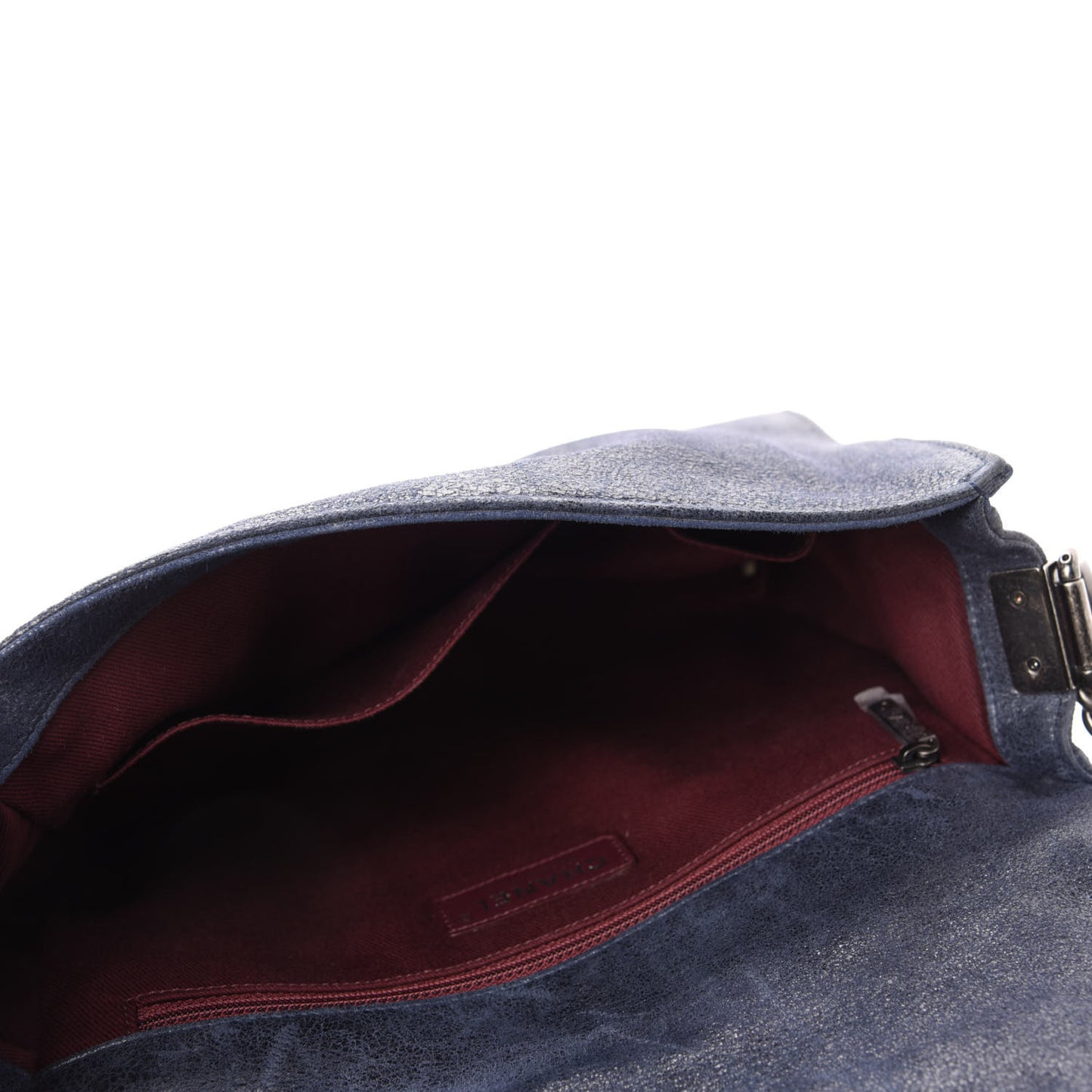Iridescent Calfskin Quilted New Medium Gentle Boy Flap Navy