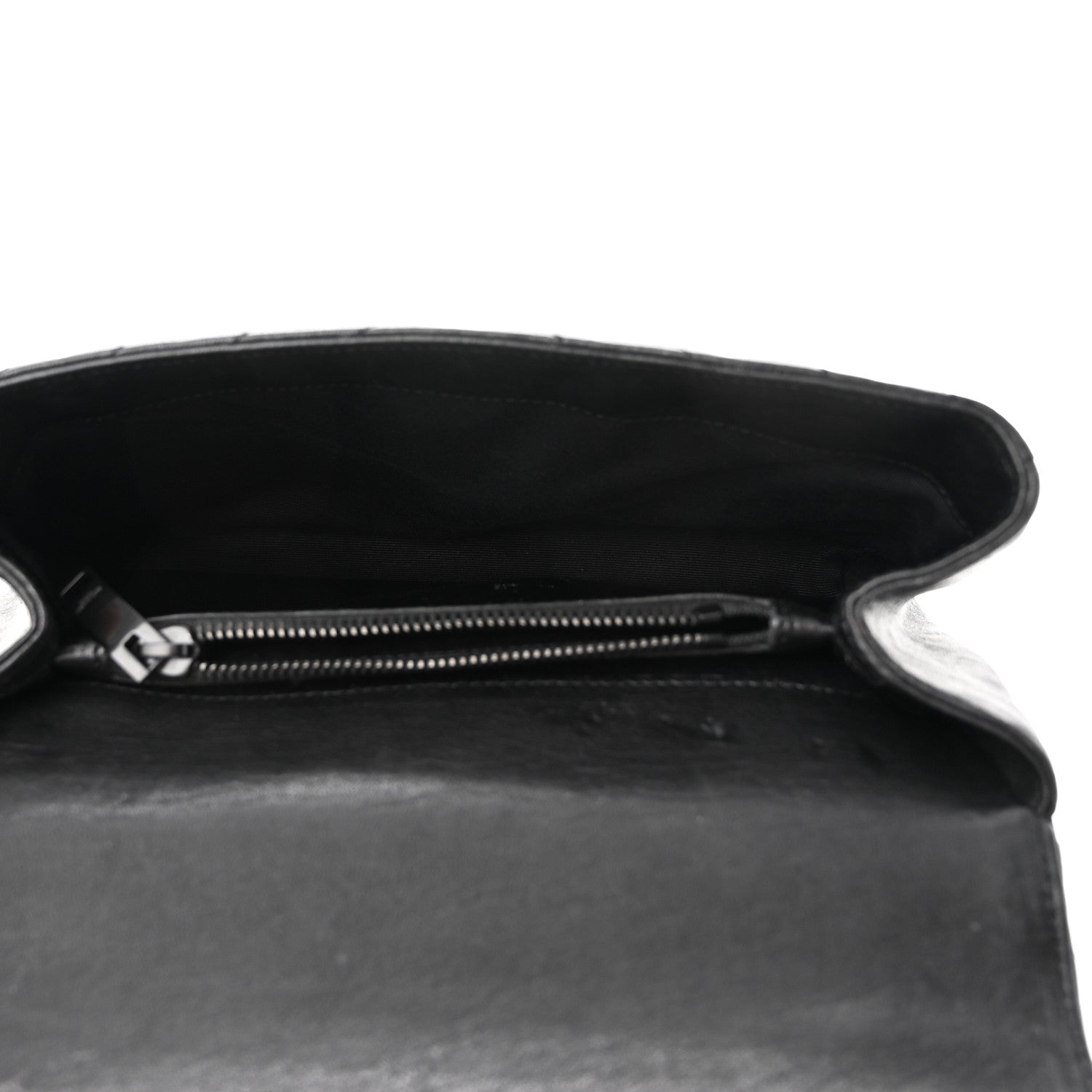 Saint Laurent Sheepskin Matelasse Chevron Monogram Monochrome Medium College Bag Black 5 of 12