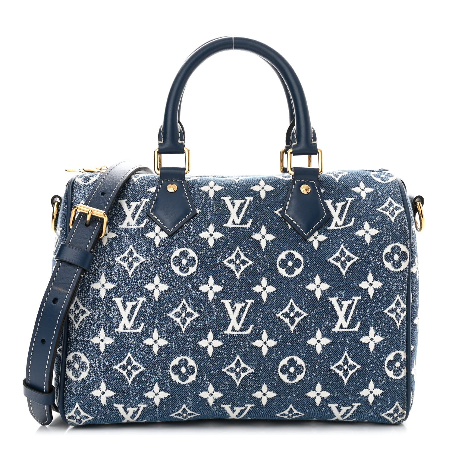 Louis Vuitton Monogram Jacquard Denim Speedy Bandouliere 25 Bleu 1 of 11