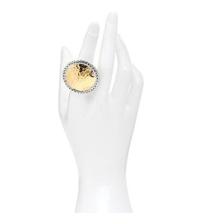 John Hardy Sterling Silver 22K Yellow Gold Palu Hammered Dome Ring 55 7.25 2 of 6