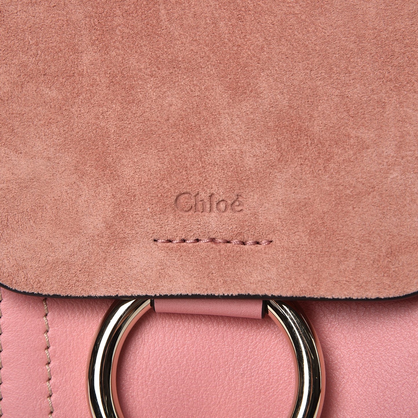 Suede Calfskin Mini Faye Backpack Washed Pink