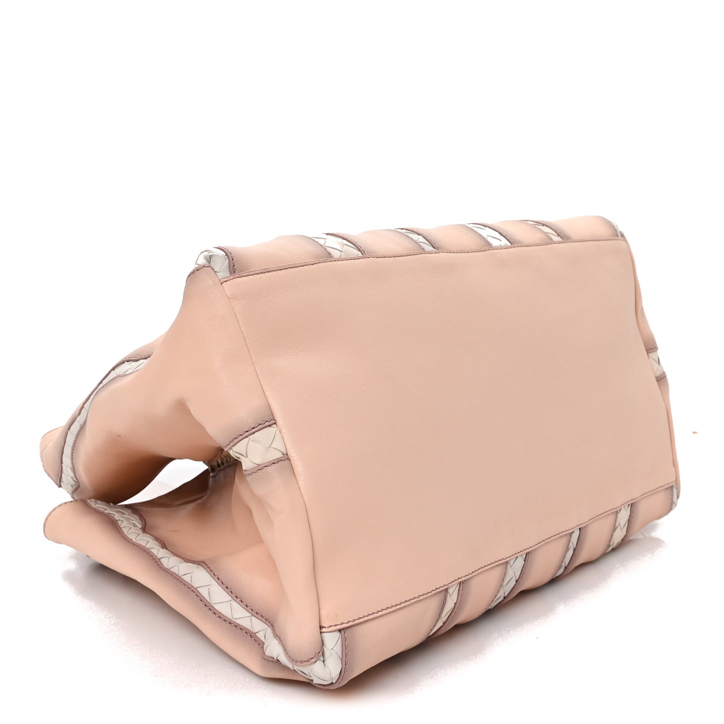 Nappa Intrecciato Large Glimmer Tote Flamingo
