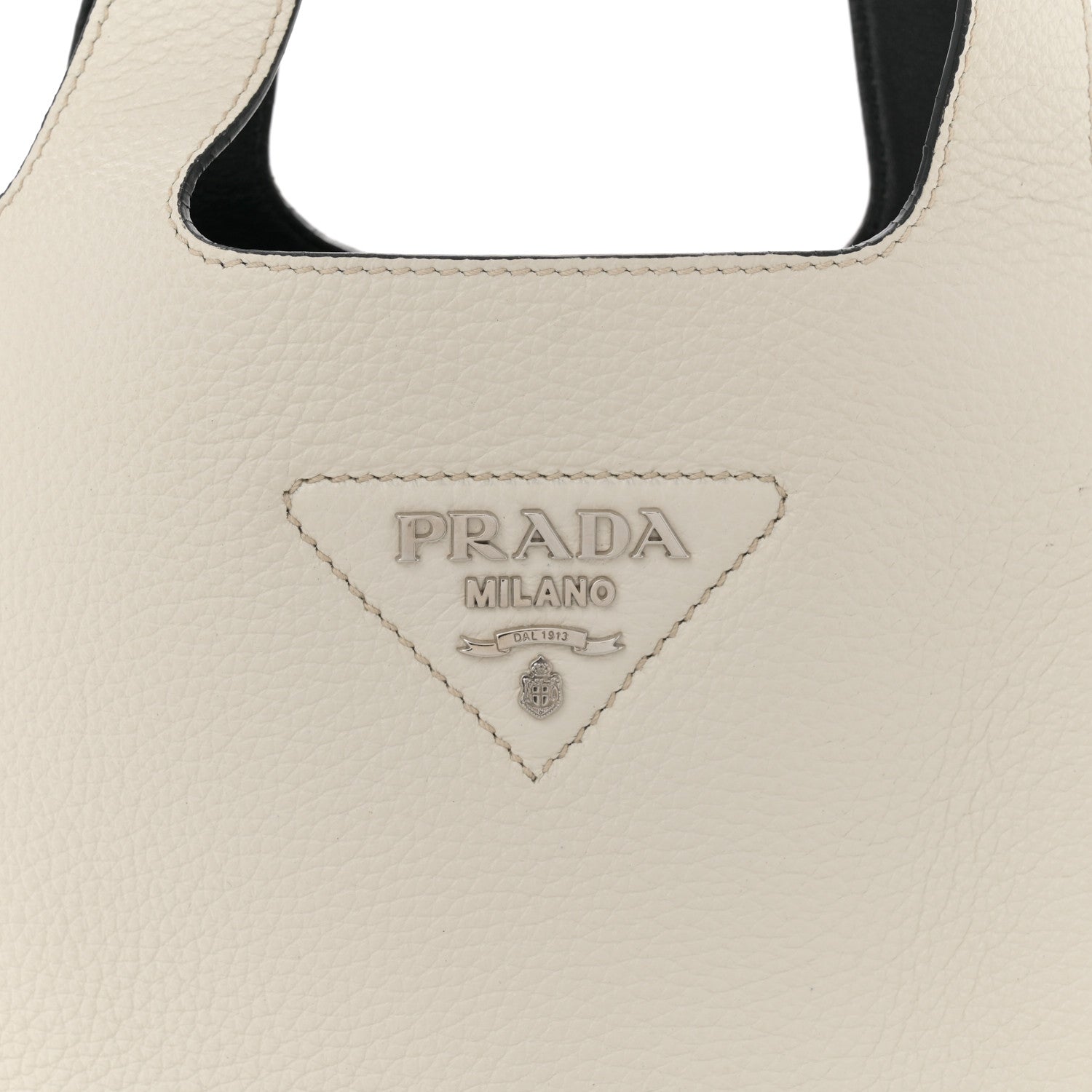 Prada Vitello Daino Soft Mini Dynamique Tote Talco Black 1715356