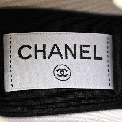 Chanel Velvet Calfskin Mixed Fibers CC Sneakers 37 Ivory Black 8 of 10