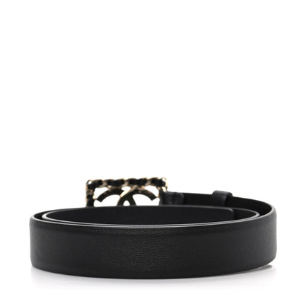 Chanel Lambskin CC Chain Belt 75 30 Black Gold 2 of 5